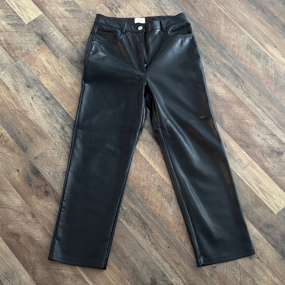 Aritzia Wilfred Black Vegan Leather Pants